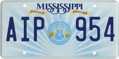 MS license plate AIP954