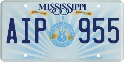 MS license plate AIP955