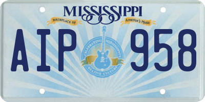 MS license plate AIP958