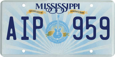 MS license plate AIP959