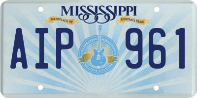 MS license plate AIP961