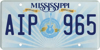MS license plate AIP965