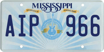 MS license plate AIP966