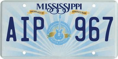 MS license plate AIP967