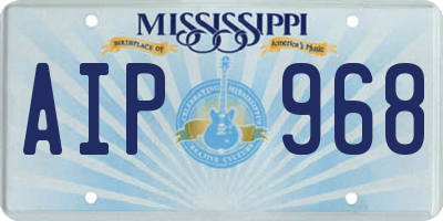 MS license plate AIP968