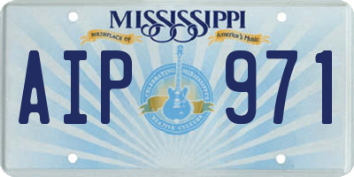 MS license plate AIP971