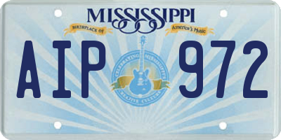 MS license plate AIP972