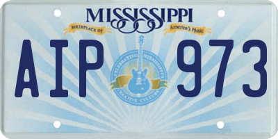 MS license plate AIP973