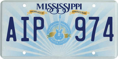 MS license plate AIP974