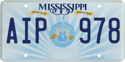 MS license plate AIP978