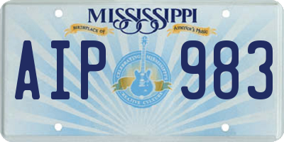 MS license plate AIP983