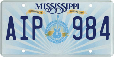 MS license plate AIP984