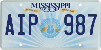 MS license plate AIP987