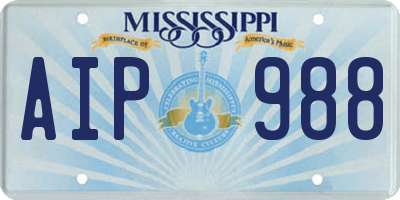 MS license plate AIP988