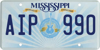 MS license plate AIP990