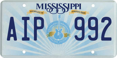 MS license plate AIP992