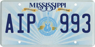 MS license plate AIP993