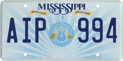 MS license plate AIP994