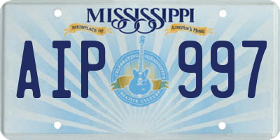 MS license plate AIP997