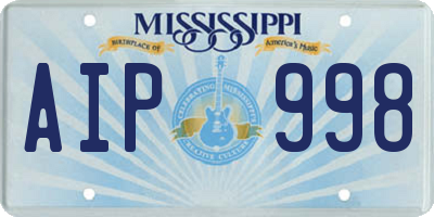 MS license plate AIP998