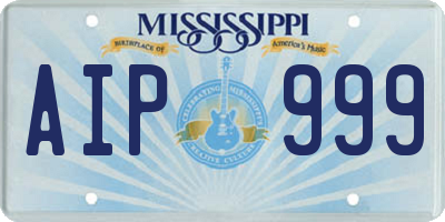 MS license plate AIP999