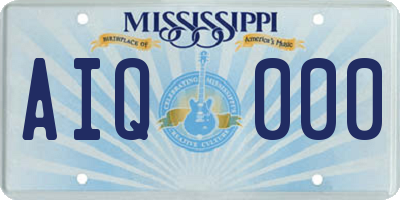 MS license plate AIQ000