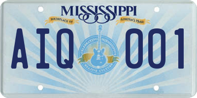 MS license plate AIQ001