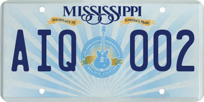 MS license plate AIQ002