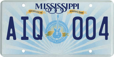 MS license plate AIQ004