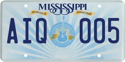 MS license plate AIQ005