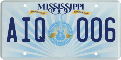 MS license plate AIQ006