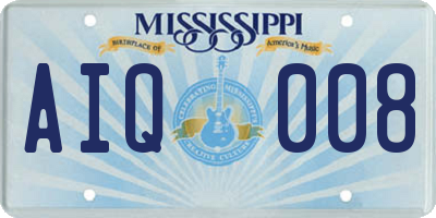 MS license plate AIQ008