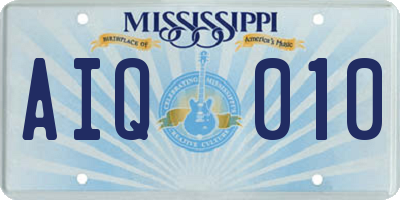 MS license plate AIQ010