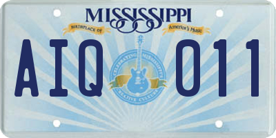 MS license plate AIQ011