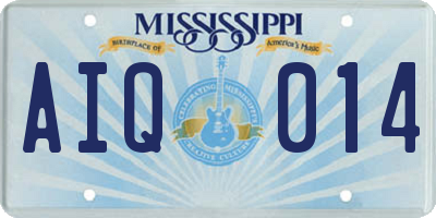 MS license plate AIQ014