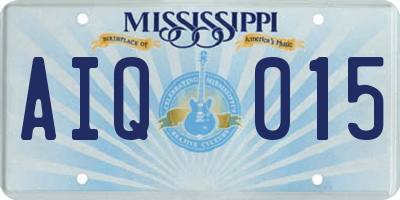 MS license plate AIQ015