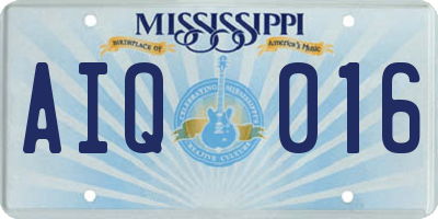 MS license plate AIQ016