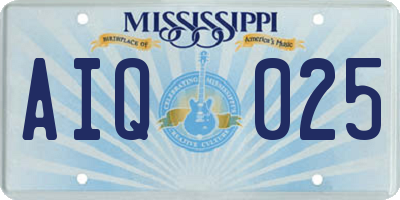 MS license plate AIQ025