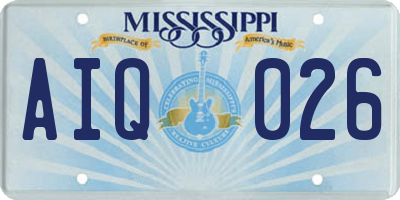 MS license plate AIQ026