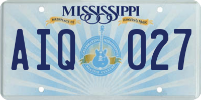 MS license plate AIQ027