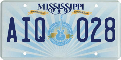 MS license plate AIQ028