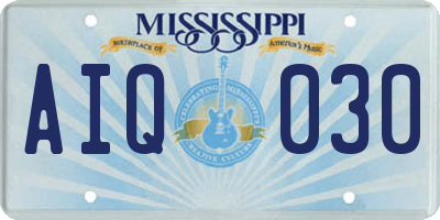 MS license plate AIQ030