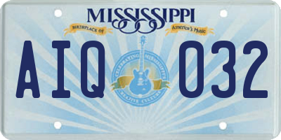 MS license plate AIQ032