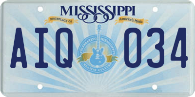 MS license plate AIQ034