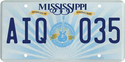 MS license plate AIQ035