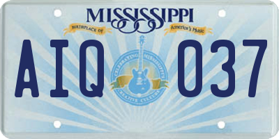 MS license plate AIQ037