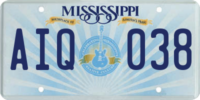 MS license plate AIQ038