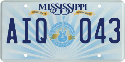MS license plate AIQ043