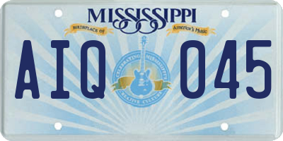 MS license plate AIQ045