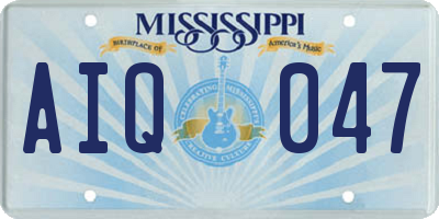 MS license plate AIQ047